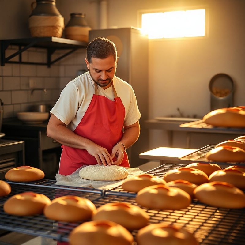 Head baker at Sparkblumen shaping sourdough loaves before dawn